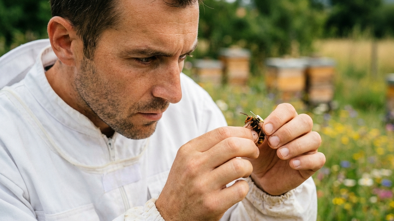 Un apiculteur du Haut-Rhin invente une méthode innovante pour éradiquer les frelons asiatiques d’ici 2025, protégeant les ruchers sans utiliser pièges ni poisons